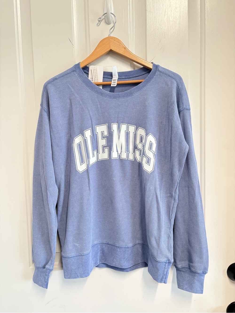 Ole Miss Lightweight Waffle Knit Sweatshirt - Blue